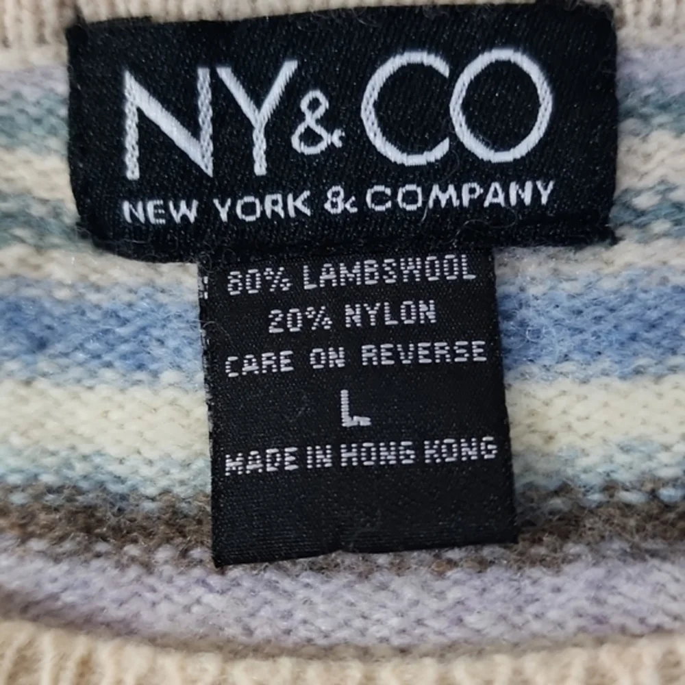New York and Company Striped Sweater‎ Size Large